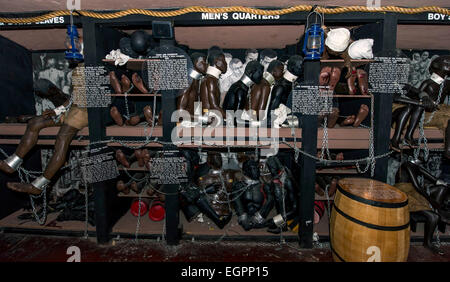 Baltimore, Maryland, USA. 28 Février, 2015. Une partie de la traite des esclaves à l'exposition National Great Blacks in Wax Museum. © Brian Cahn/ZUMA/Alamy Fil Live News Banque D'Images