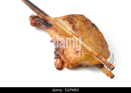 Poulet grillé isolated on white Banque D'Images