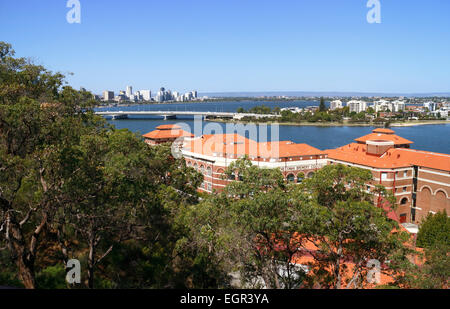 Le bâtiment historique de la brasserie Swan sur les rives de la rivière Swan, à la base de Kings Park, Perth, Australie occidentale. Banque D'Images