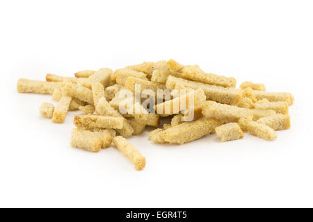 Croûtons de pain avec des herbes séchées Banque D'Images