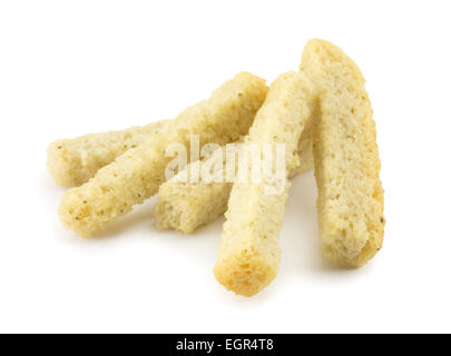 Croûtons de pain avec des herbes séchées Banque D'Images