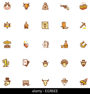 Wild West icon set Banque D'Images