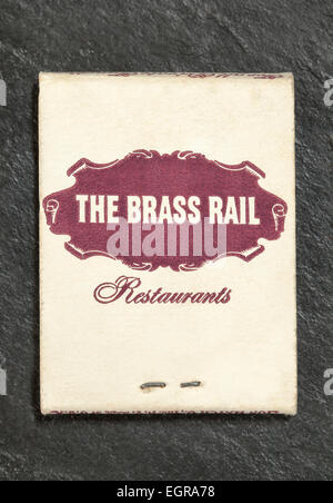 American Vintage publicité allumettes Le Brass Rail Restaurants New York Banque D'Images