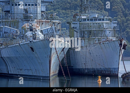 Cimetière des navires Les navires militaires, Bretagne, France, Europe Banque D'Images