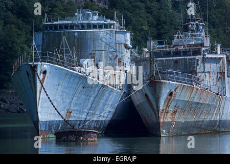 Cimetière des navires Les navires militaires, Bretagne, France, Europe Banque D'Images