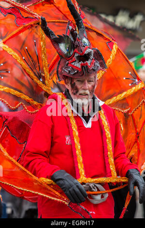 St David's Day Parade à Cardiff au Pays de Galles. Banque D'Images