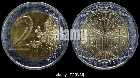 Pièce de 2 euros, France, 2011 Banque D'Images