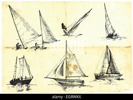 Une part attirer l'illustration - Yachting Illustration de Vecteur