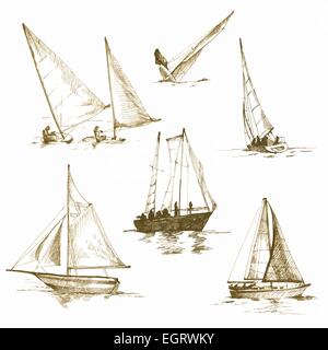 Une part attirer l'illustration - Yachting Illustration de Vecteur