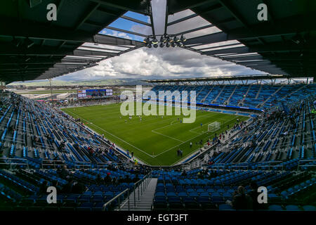 DATE RECTIFIÉE** 28 février 2015 : Le nouveau stade d'Avaya avant le match de football entre le MLS San Jose Earthquakes et Los Angeles Galaxy au stade d'Avaya à San Jose, CA. Les tremblements de la mener 2-1 dans la deuxième moitié. Damon Tarver/Cal Sport Media Banque D'Images