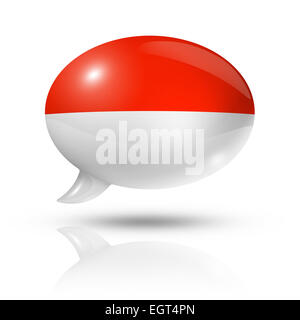 Drapeau Monaco en trois dimensions dans un speech bubble isolated on white with clipping path Banque D'Images