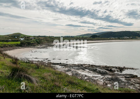 Porpoise Bay sur la côte Catlins, Southland, île du Sud, Nouvelle-Zélande. Banque D'Images