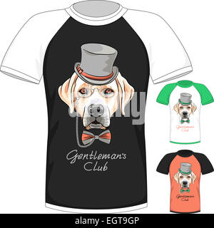 T-shirt avec le Labrador Retriever chien gentleman Banque D'Images