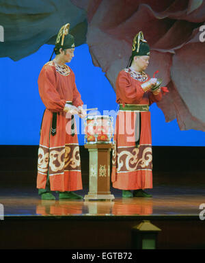 Dynastie Tang spectacle folklorique chinois bande danse mythes et de Folklore Asie Chine Shaanxi Xian Banque D'Images