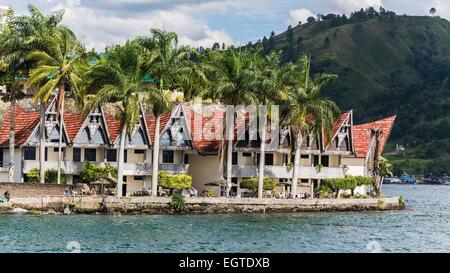 Maisons traditionnelles à Sumatra, Indonésie Banque D'Images