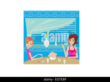 Peinture filles clous dans home Illustration de Vecteur