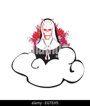 Religieuse de l’horreur Illustration de Vecteur