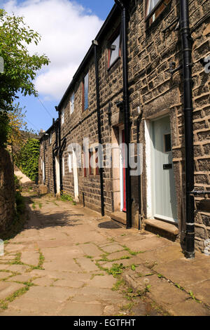 Old Stone cottages, Heptonstall, West Yorkshire, England, UK Banque D'Images