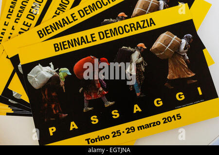 Quatrième édition de la biennale de la démocratie, que 25 au 29 mars réunira à Turin les protagonistes du débat public italien et international. Le thème de cette édition est 'Passages'. © Elena Aquila/Pacific Press/Alamy Live News Banque D'Images