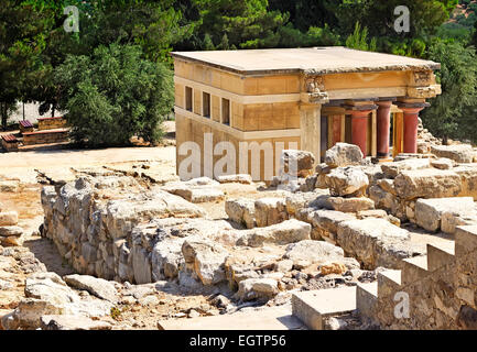 Monument architectural légendaire de la civilisation minoenne : le palais de Knossos, Crète, Grèce. Banque D'Images