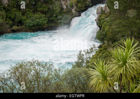 Cascade de Huka, fleuve Waikato, Taupo, île du Nord, Waikato, Nouvelle-Zélande. Banque D'Images