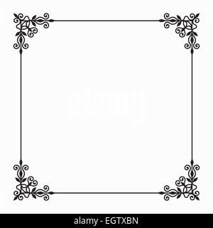 Vector Black Frame Twirl sur fond blanc Banque D'Images