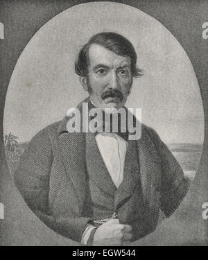 David Livingstone, congrégationalistes écossais pioneer medical missionnaire avec la Société Missionnaire de Londres et un explorateur en Afrique. Banque D'Images