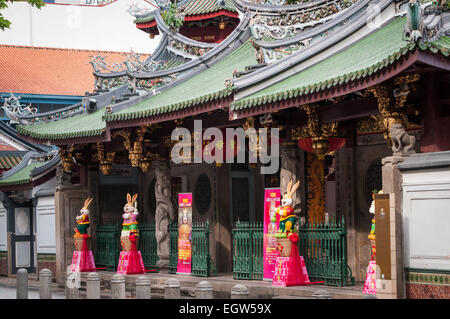 Thian Hock Keng Temple chinois, Telok Ayer Street, Singapour. Banque D'Images