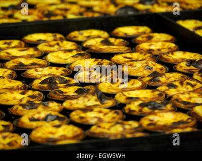 Pastéis de Belém - tartes à la crème oeufs portugais typique de la trimestre Belem à Lisbonne Banque D'Images