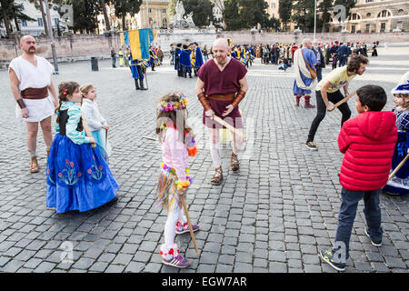 Parade pour Carnevale Romano 2015, Rome, Italie Banque D'Images