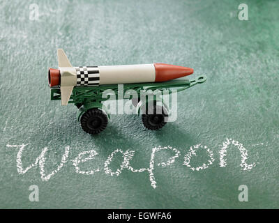 Jouet en plastique avec support de missiles Banque D'Images