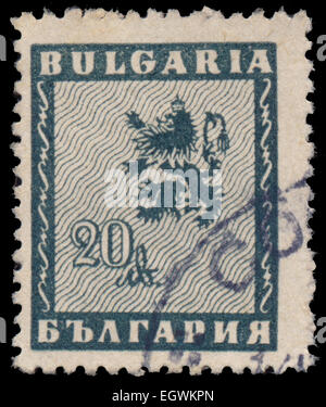 Bulgarie - circa 1945 : timbres en Bulgarie montre blason, emblème du lion, vers 1945 Banque D'Images