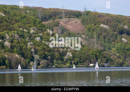 Hakort lake, un réservoir de la rivière Ruhr, Wetter, Allemagne Banque D'Images