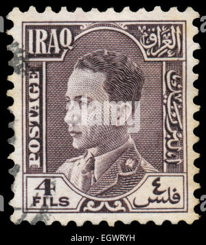 L'IRAQ - circa 1934 : timbres en Iraq montre Ghazi Bin Faisal, le Roi du Royaume hachémite de l'Iraq, circa 1934 Banque D'Images