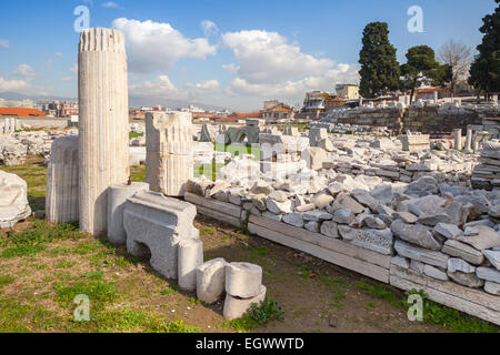 Izmir, Turquie, Ruines de l'antique ville Smyrne dans une journée d'été Banque D'Images