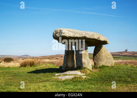 Lanyon Quoit chambre funéraire, dans la région de West Cornwall Banque D'Images