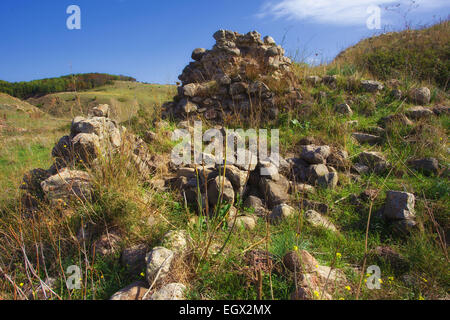 Ruines de la ville détruite de Cerretanum, détruit par le séisme de 1693. Terravecchia, Sicile Banque D'Images
