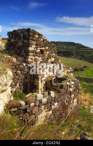 Ruines de la ville détruite de Cerretanum, détruit par le séisme de 1693. Terravecchia, Sicile Banque D'Images