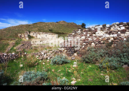 Ruines de la ville détruite de Cerretanum, détruit par le séisme de 1693. Terravecchia, Sicile Banque D'Images
