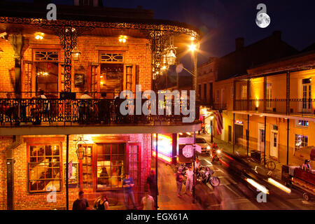 BOURBON STREET QUARTIER FRANÇAIS CENTRE DE LA Nouvelle-orléans EN LOUISIANE USA Banque D'Images