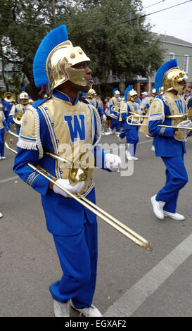 Children's fanfare, défilé, Mardi Gras, Nouvelle Orléans, Louisiane, USA Banque D'Images