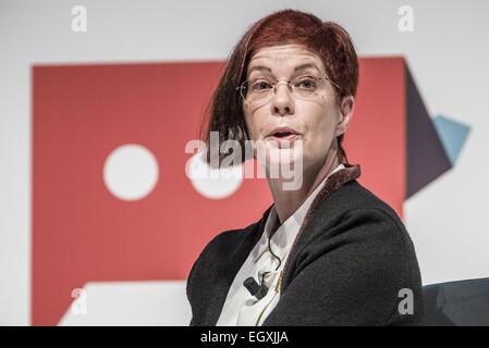 Barcelone, Espagne. 3 mars, 2015. L'Hospitalet de Llobregat, Catalogne, Espagne - MITCHELL BAKER, Présidente de la Fondation Mozilla, parle à un discours liminaire lors du Mobile World Congress 2015 à Barcelone Crédit : Matthias Rickenbach/ZUMA/ZUMAPRESS.com/Alamy fil Live News Banque D'Images