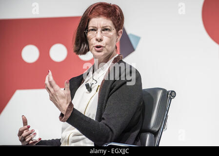 Barcelone, Espagne. 3 mars, 2015. L'Hospitalet de Llobregat, Catalogne, Espagne - MITCHELL BAKER, Présidente de la Fondation Mozilla, parle à un discours liminaire lors du Mobile World Congress 2015 à Barcelone Crédit : Matthias Rickenbach/ZUMA/ZUMAPRESS.com/Alamy fil Live News Banque D'Images