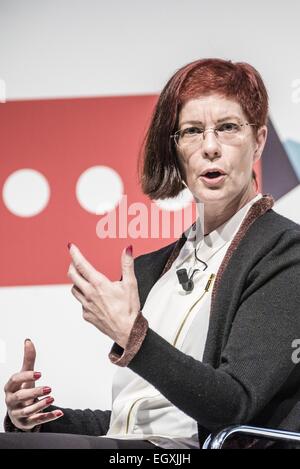 Barcelone, Espagne. 3 mars, 2015. L'Hospitalet de Llobregat, Catalogne, Espagne - MITCHELL BAKER, Présidente de la Fondation Mozilla, parle à un discours liminaire lors du Mobile World Congress 2015 à Barcelone Crédit : Matthias Rickenbach/ZUMA/ZUMAPRESS.com/Alamy fil Live News Banque D'Images