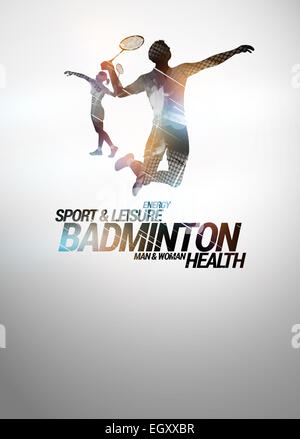 Sport Badminton invitation affiche ou flyer backgraound avec l'espace vide Banque D'Images