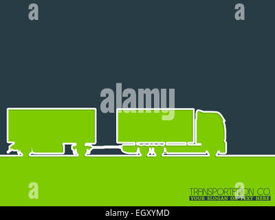 Société de transport de fond de publicité conception avec silhouette de camion Banque D'Images