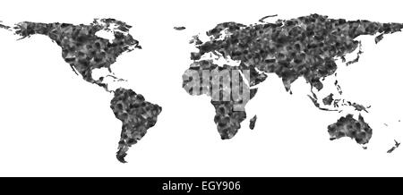 Carte du monde des formes géométriques abstraites, faible graphique 3D polygonale Banque D'Images