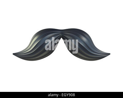 3D render of moustache noire isolé sur fond blanc Banque D'Images