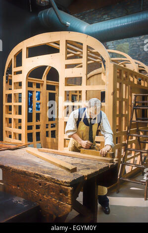 Reconstruction de l'édifice du chariot dans Steam Museum London UK Banque D'Images