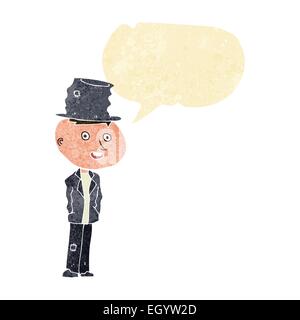 Cartoon funny hobo man with speech bubble Illustration de Vecteur